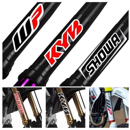 Adesivi per sospensioni moto – Adesivi impermeabili per forcella KYB/WP/Showa – Adatto per Yamaha/Honda/KTM/Ducati – Decorazione per sistema di sospensione in vinile resistente alle alte temperature