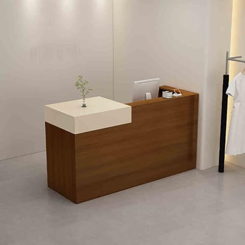Empfangstheke, Rezeptionstheke, Tresen Bar Theke Mit Abschließbaren Schubladen, Kassentisch, Bürotheke Rezeption Tisch, Empfangstresen, Verkaufstresen, Für Einkaufszentren Lobby Firmenhallen(A-2,100cm