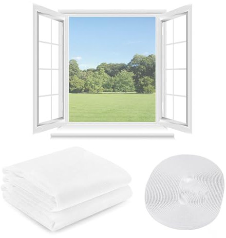 SUNNIFLY Mosquiteras para Ventanas, Malla Fina Autoadhesiva, Resistente a Insectos y Mosquitos, Fácil de Instalar, para Puertas, Ventanas y Balcones [1,3 x 1,5 m].