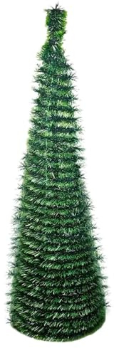 Qiwieod Albero di Natale Finto | Decorazione Esterna Da 1.5 Metri,Finto Pieghevole Albero Di Natale Per Decorazione Stagione Natalizia Per Interni Giardino Aula Patio Cucina Festa Esposizione