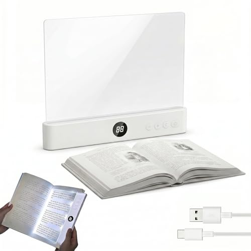 AHYDFSR Buchlampe, Leselampe Buch, Lese Buchlampe Leselicht mit 3 Farben, Dimmbare LED Buchlampe mit Timer USB-C, Smart LED Reading Book Light