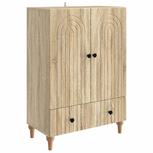 vidaXL Sideboard Sonoma-Eiche 66 x 34,5 x 95 cm Holzwerkstoff, Moderner Sideboard, rechteckige Aufbewahrungseinheit, viel Platz im Wohnzimmer, zeitgemäßes Möbelstück