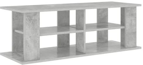 XHNIFBN Mobile TV effetto cemento, mobile basso per soggiorno, moderno, mobile multimediale compatto con ripiano aperto, 96 x 35 x 33,5 cm, grigio