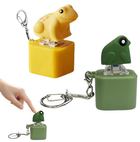 Giocattolo Anti Stress Rana Ricaricabile con Effetti Sonori e LED Colorati, Porta Chiavi Rana Carino per Riduzione dello Stress Ufficio Auto Viaggio Adulti Bambini