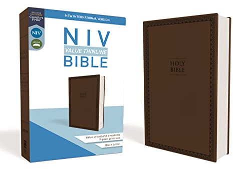 NIV, Value Thinline Bible, Leathersoft, Brown, Comfort Print