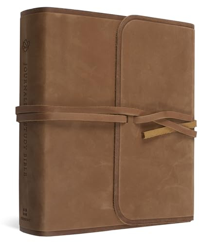 ESV Journaling Study Bible (Natural Leather, Brown, Flap with Strap): English Standard Version, Brown, Flap With Strap