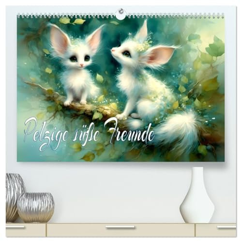 Pelzige süße Freunde (hochwertiger Premium Wandkalender 2026 DIN A2 quer), Kunstdruck in Hochglanz: Freundlicher Besucher durch das ganze Jahr, mit KI erstellt. (CALVENDO Tiere)