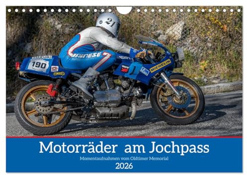 Motorräder am Jochpass (Wandkalender 2026 DIN A4 quer), CALVENDO Monatskalender: Motorradlegenden in Ihrem Element. (CALVENDO Hobbys)
