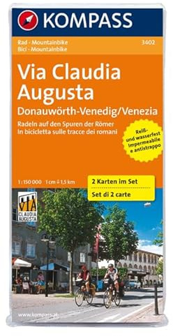 Via Claudia Augusta: Rad- und Mountainbikekarte (KOMPASS-Radfernwege, Band 3402)