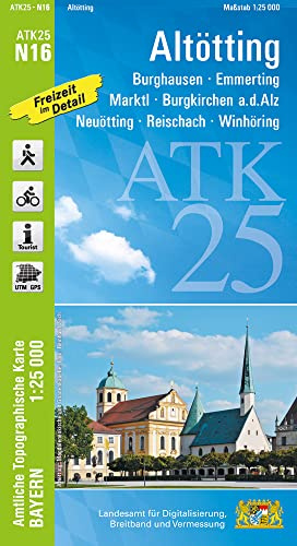ATK25-N16 Altötting (Amtliche Topographische Karte 1:25000): Burghausen, Emmerting, Marktl, Burgkirchen a.d.Alz, Neuötting, Reischach, Winhöring, ... Amtliche Topographische Karte 1:25000 Bayern)