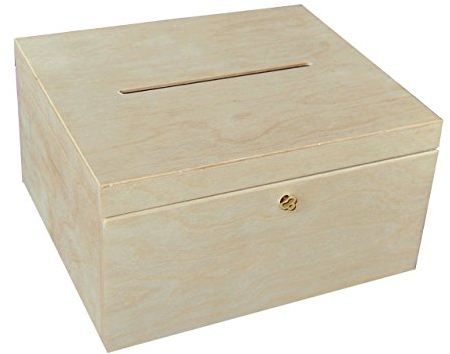 DECOCRAFT LOCKABLE PLAIN WOOD WOODEN BOX DECOUPAGE WEDDING CARDS MEMORY STORAGE BOX KEEPSAKE GIFT 29 x 25 x 15 cm (P29/15) o