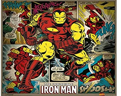 Pyramid International Iron Man Retro Marvel Comics Mini Poster, Plastic/Glass, Multi-Colour, 40 x 50 x 1.3 cm