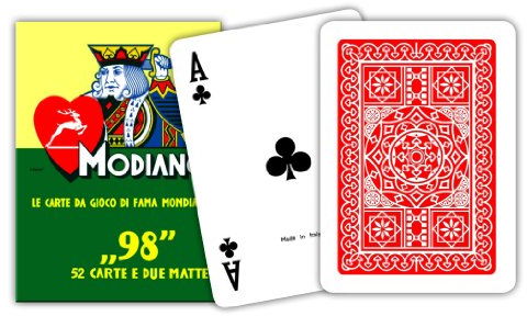 Modiano 300252 Poker 98, Carte da Gioco, Rosso
