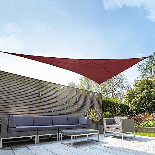 Kookaburra Waterproof Garden Sun Shade Sail Canopy in Wine 98% UV Block (6m x 4.2m Right Angle Triangle)