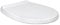 TATAY Toilet seat with controlled fall, rounded shape design, made of anti-bacterial PP, colour: white with glossy finish. Robust, and very resistant to impacts.