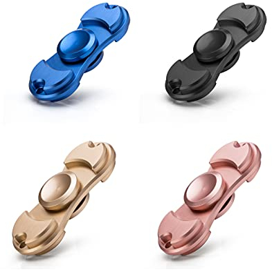Excellentas 4er Set Alu Fidget Toy Hand Spinner Handspielzeug Fingerspinner für Jung und Alt High-Speed Kugellager Metallic