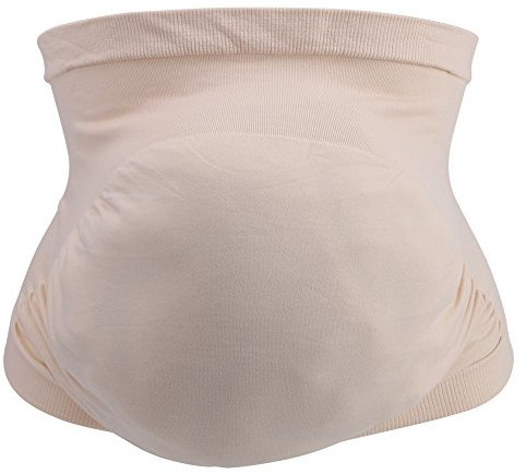 Femme Bandeau de Maternité Sans Coutures Elastique Ceinture de Grossesse Femmes enceintes soutien du ventre bande ventre ceinture soins prénataux enceintes vêtements pour femme enceinte (M BEIGE)
