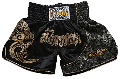 Pantaloncini da combattimento per MMA Fluory, con scritta Muay Thai, adatti per allenamenti, combattimenti in gabbia, grappling, arti marziali, kickboxing