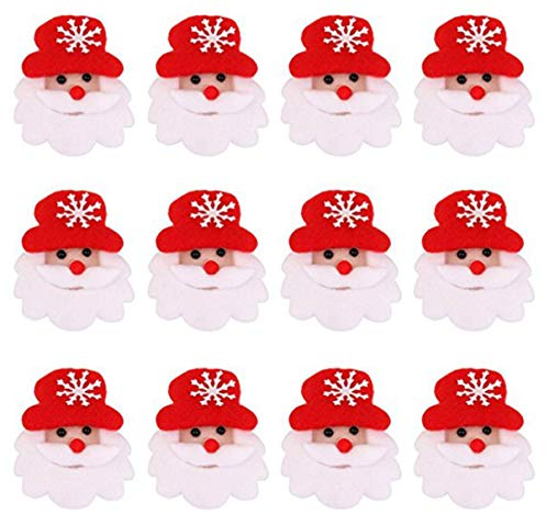 Toyvian Lot de 12 broches LED clignotantes Père Noël insigne de Noël bijoux fête Favor (rouge et blanc)