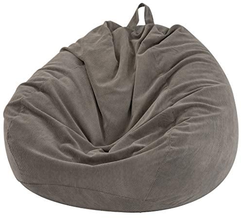 Nobildonna Sitzsackstuhl für Kinder und Erwachsene, nur Bezug (Keine Füllung) für Sofa-Stofftiere, 110 x 89 cm(Warmes Grau)