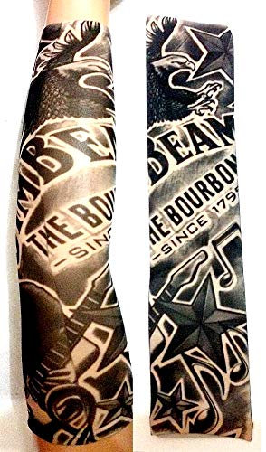 Manicotto tattoo - manica - tatuaggio finto - aquila - uccello - rapace - stella - note musicali - chitarra - scritta - tatoo - mezza manica - tribale - idea regalo originale - w146