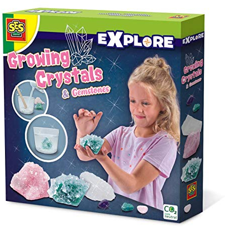 SES Creative 25115 - Kristalle züchten - Lernspielzeug für Kinder - Edelsteinexperiment, Schwarz