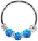 AZARIO LONDON Nasenring mit blauem Opal, Sterlingsilber, mit Perlen besetzt, 8 mm, Nasenring, 22 Gauge