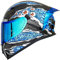ILM Motorradhelm Integralhelm Herren Damen-Motorcycle Helmet mit 2 Visieren Pinlock-kompatiblen klaren und getönten-Street Bike Motocross Casco DOT&ECE Modell Z501, Manta Blue, M