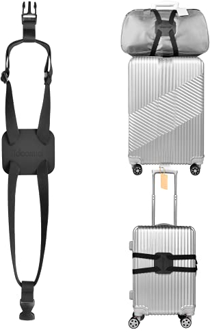Gepäckgurte für Taschen, zum Hinzufügen Einer Tasche, leicht zu transportieren, Koffer, elastischer Gurt, hoher elastischer Koffer, verstellbare Gürteltasche, Bungees mit Schnallen (schwarz/schwarz)