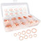 Fitschenringe 200 PCS, Unterlegscheiben, Dichtungsringe Set, Kupferdichtringe Sortiment kfz, Kupfer Beilagscheiben für Schrauben, Kupferdichtringe Sortiment Für Schrauben(M5 M6 M8 M10 M12 M14)