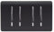 Trendi 4 Gang 3 Way Intermediate Artistic Modern 10 Amp Rocker Light Switch Matt Black