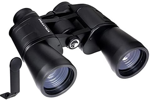 Praktica Falcon 10x50mm Porro Prism Field Black Binoculars & Tripod Mount Adapter - Fully Coated Lenses, Sturdy Construction, Aluminium Chassis, Bird Watching, Sailing, Hiking, Sightseeing, Astronomy