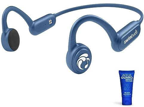 No Bluetooth - Swimbuds Bone Conduction Waterproof MP3 Player for Swimming with Music, Podcasts, & Audiobooks | Drag & Drop MP3, AAC with PC/Mac (iTunes Files Supported, No Apple Music, USB Required)