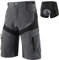 BERGRISAR 1806BG Short de cyclisme pour homme avec poches zippées, Rembourrage amovible gris, S