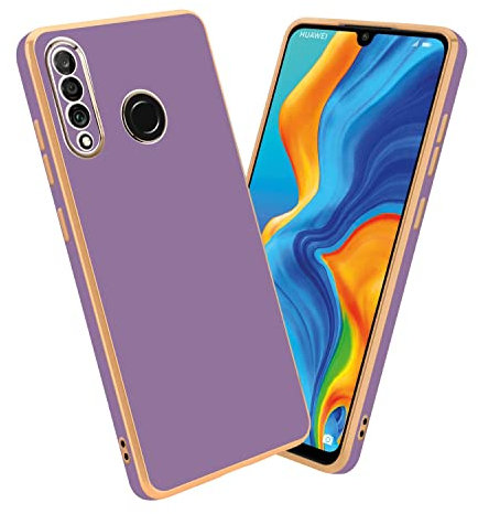 Cadorabo Hülle kompatibel mit Huawei P30 LITE Schutzhülle TPU Silikon Case Liquid Design mit Kameraschutz Slim Kratzfest Weiche Gummi mit Rundumschutz Case Hülle für Huawei P30 LITE in Lila