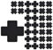 ZoeTekway 16 Paar Schwarze Brustwarzenabdeckungen, Brustband, wasserdicht, unsichtbar, atmungsaktiv, selbstklebend, Einweg, Kreuzform