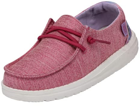 Hey Dude Wendy Youth Moc Toe Shoes, Sparkle Pink, 36 EU