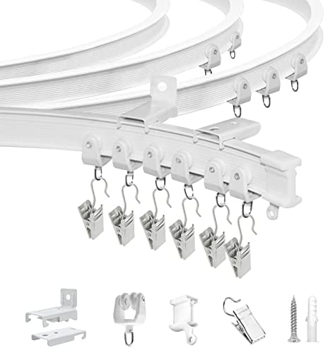 Flexible biegbare Deckenvorhangschiene, strapazierfähig, 6 m, gebogene Vorhangschiene für Vorhang, Decke oder Wandmontage, Vorhangschiene, Schienensystem für Erkerfenster, Wohnmobil, Etagenbett,