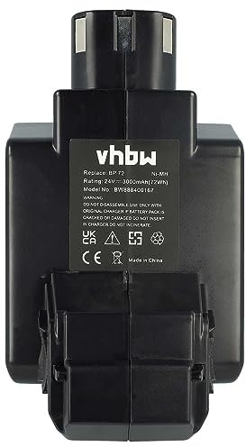 vhbw Batterie Remplacement pour Hilti BP72, BP60, 331530, BP40 pour Outil électrique (3000 mAh, NiMH, 24 V)