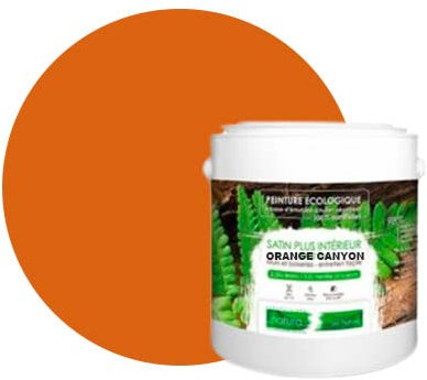 BOX DECO COULEURS Peinture murale naturelle écologique aspect satin intérieur Natura - 2,5L / 33m², Orange Canyon