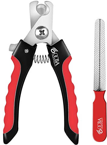 OCBA Coupe Ongles pour Chien Professionnel et Sécurisé Coupe Griffe pour Chien avec Lime à Ongles pour Petites, Moyennes et Grandes Races