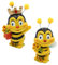 Dekofiguren Bienenpaar mit Blumen, 2er Set, Gartendeko, Polyresin, Größe: L/B/H ca. 5 x 5 x 9 cm