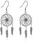 VONALA Traumfänger-Ohrringe Sterlingsilber Feder-Ohrhänger Traumfänger-Ohrringe Boho-Schmuck Geschenk für Frauen Teenager Mädchen Geburtstag