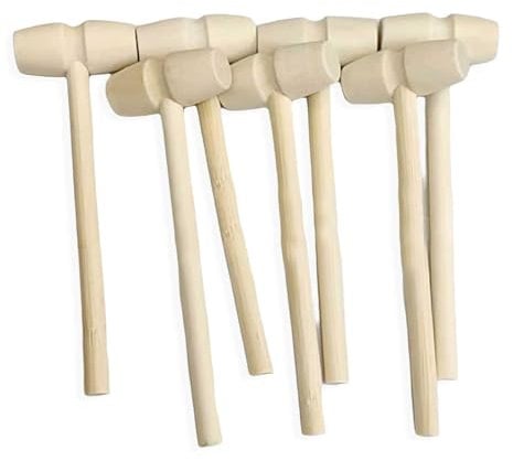Wooden Hammer for Chocolate, Wooden Mallets Breakable Heart Hammer Mini Wood Hammer Crab Hammer Shell Cracker Building Blocks Accessories for Seafood Lobster Tool