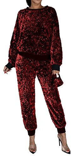 Modischer Trainingsanzug für Damen, und Winter, Pailletten, Duft, Freizeit, Sport, langer Pullover, Bleistifthose, Atemschutz, dreiteiliger Anzug, elegante Jumpsuits für Frauen,