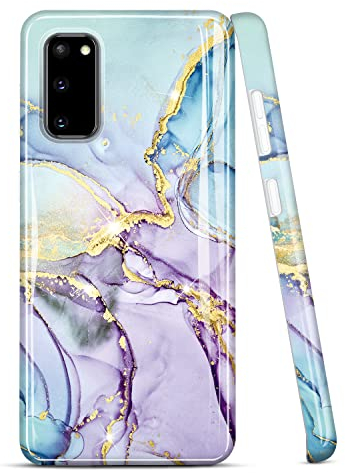 JIAXIUFEN Hülle für Samsung Galaxy S20 5G 6,2 Zoll – dünne stoßfeste Schutzhülle aus weichem Gummi, TPU, für Samsung Galaxy S20 5G 6,2 Zoll, Lila und Blau