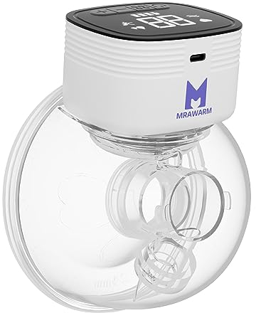 MRAWARM Tire Lait Électrique Portable avec 4 Modes et 9 Niveaux, Tire-Lait Mains Libres Pour L'allaitement, Silencieux Et Sans Douleur, Peut Être Porté Dans Un Soutien-Gorge, 24mm (Améliorer)