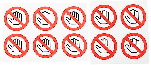 iplusmile Nicht Berühren Aufkleber – 20 Stück Runde No-Touch-Schild-Aufkleber Schilder-Warnschilder Sicherheits-Warnschild-Aufkleber No-Touch-Schilderaufkleber Aufkleber „Do Not Touch“ 25 mm