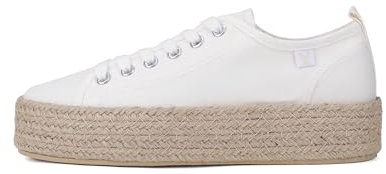 WALK IN PITAS | Tina | Alpargata de Mujer | Mocasines de Mujer | Zapatillas de Verano | Zapatos de Mujer Casuales y Cómodos | Zapatos de PITAS para Mujer | Blanco 38