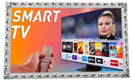 Marco Smart TV TV barroco moderno clásico a medida blanco y plata madera TVGM224BA (de 32 a 40 pulgadas)